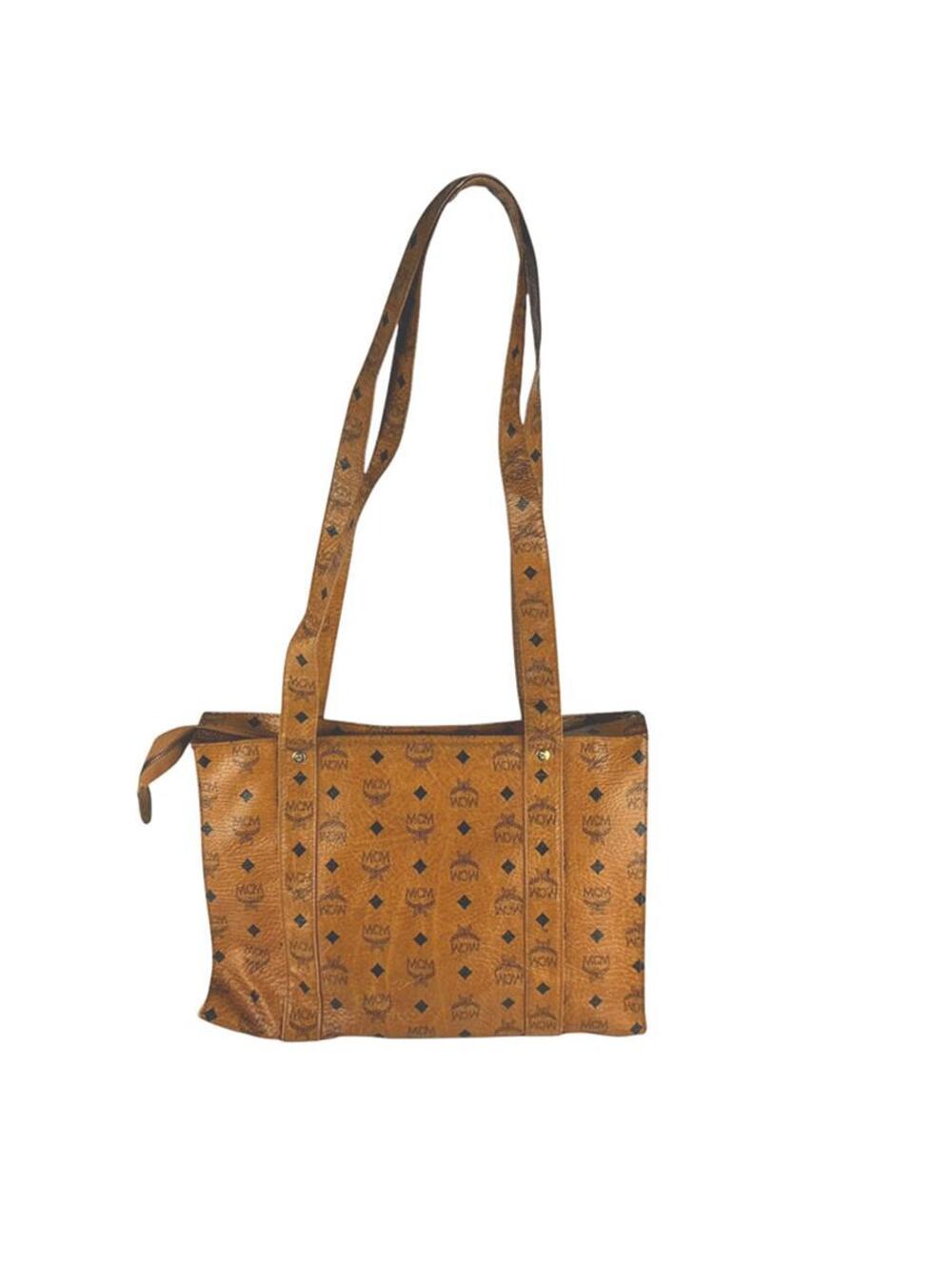Auth Mcm Shoulder Bag Tote Brown/Black #351406M16B